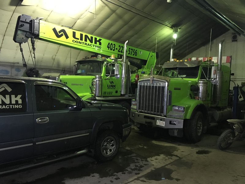 Two Link Contracting trucks ready for service